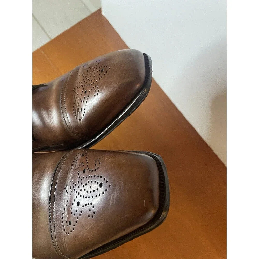 Salvatore Ferragamo Men’s Oxford Dress Shoes Leather Brown Size 12 Italy